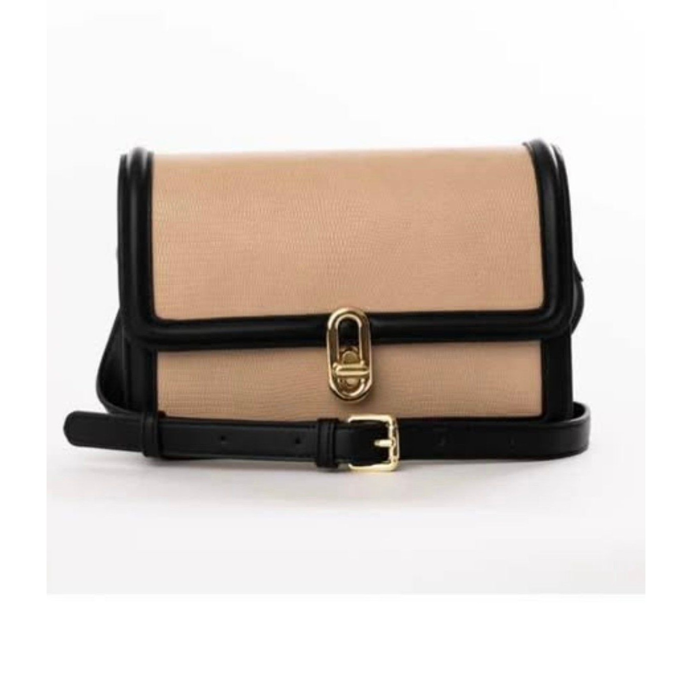 Jules Kae Mia Handbag In The Blush Lizard/Black Vegan Leather Material New